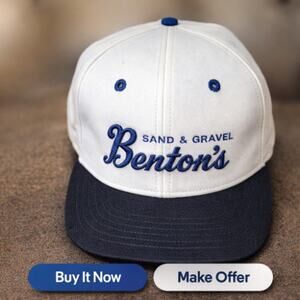 Benton's Sand & Gravel Adjustable Baseball Cap By Delong Mens Size Medium-Large